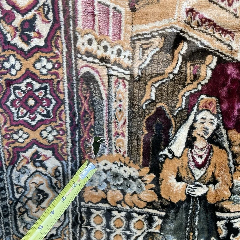 Vintage Velvet Wall Tapestry Middle Eastern Dance Ceremony MCM 46x75inch